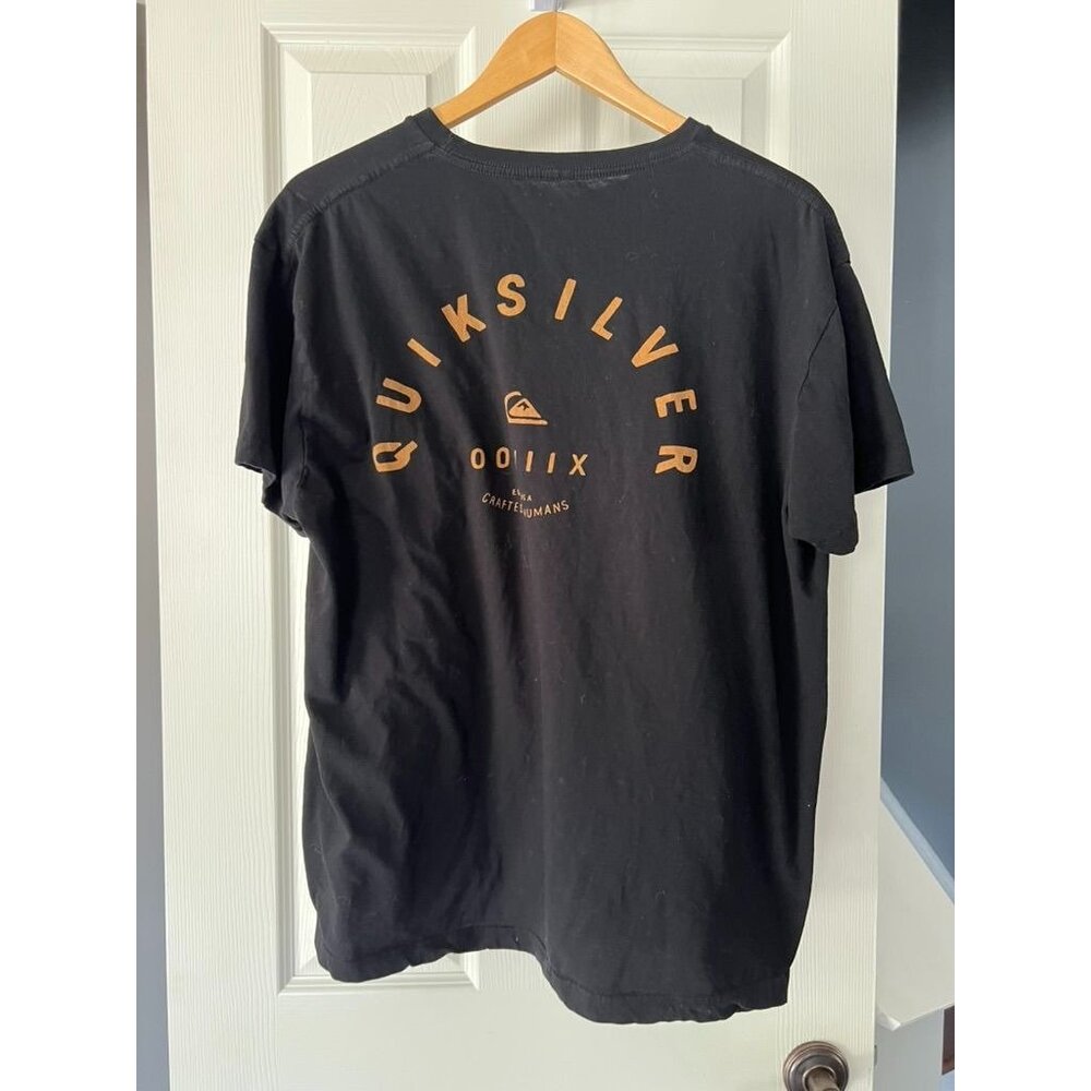 Quiksilver OO VIIX Black Graphic T-Shirt Men’s XL Short Sleeve Surf Skate